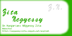 zita negyessy business card